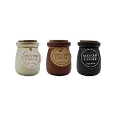 GENERICO - Set 3 Velas Aromatica Elegantes Neutras Fragancia Duradera - Plateado