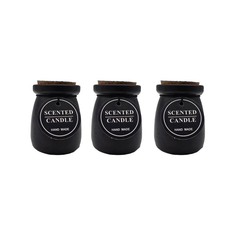 GENERICO - Set 3 Velas Aromatica Elegantes Neutras Fragancia Duradera - Negro