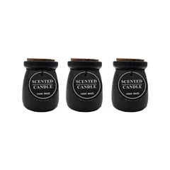 GENERICO - Set 3 Velas Aromatica Elegantes Neutras Fragancia Duradera - Negro