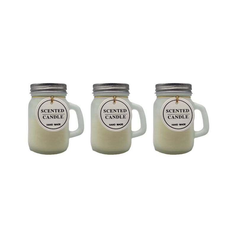 GENERICO - Set 3 Velas Aromatica Elegantes Taza Fragancia Duradera Deco - Blanco