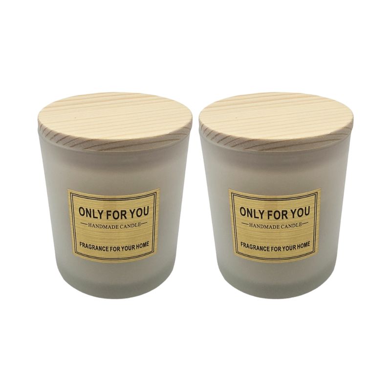 GENERICO - Set 2 Vela Aromatica Elegante Fragancia Duradera Vaso Blanco