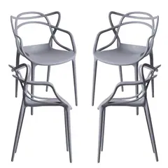 PANDALINO - Pack 4 Sillas Gris Masters - Ideal Terraza y Interior.