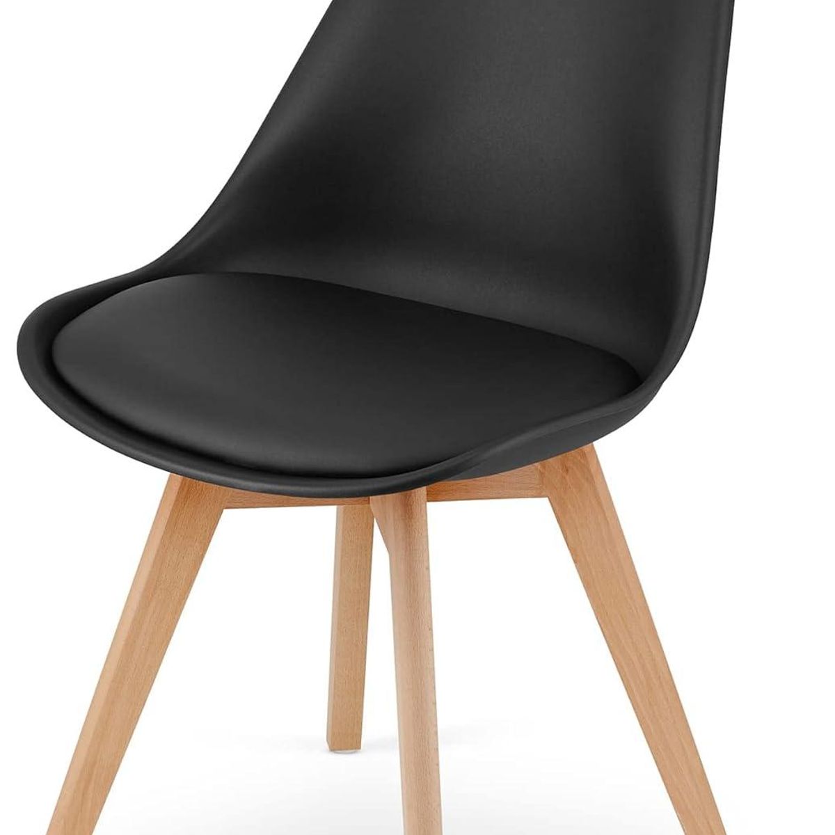 PANDALINO - Pack 4 Tulip Negras Acolchadas - Diseño Moderno