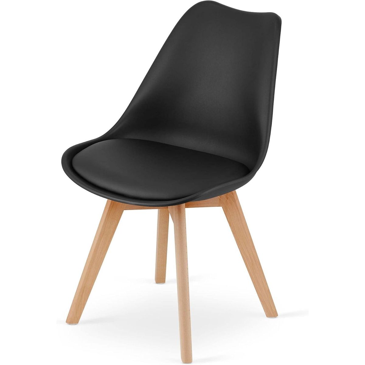 PANDALINO - Pack 4 Tulip Negras Acolchadas - Diseño Moderno