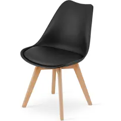 PANDALINO - Pack 4 Tulip Negras Acolchadas - Diseño Moderno