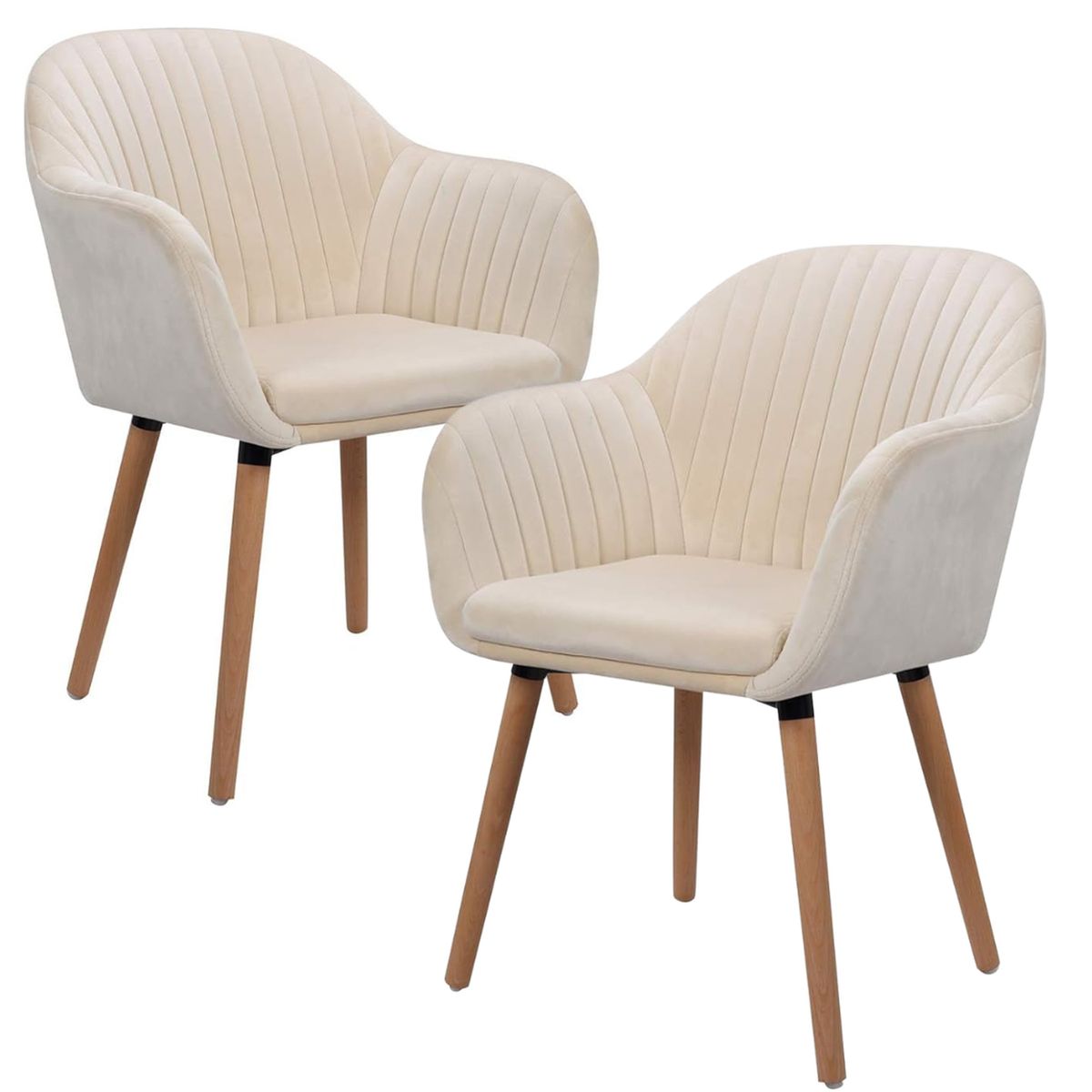 PANDALINO - Pack 2 Butacas Sitiales Almer Velvet Beige - Sala, Dormitorio u Oficina