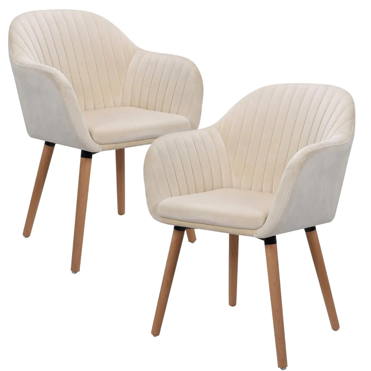 PANDALINO - Pack 2 Butacas Sitiales Almer Velvet Beige - Sala, Dormitorio u Oficina