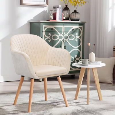 Imagen 2 del producto Pack 2 Butacas Sitiales Almer Velvet Beige - Sala, Dormitorio u Oficina