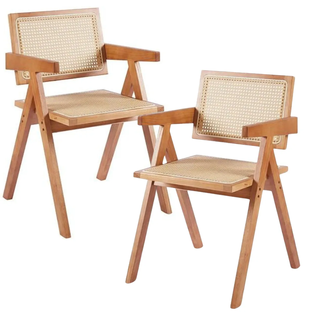 PANDALINO - Pack 2 Butacas Sitial Capitol - Ratan Natural - Diseño Clásico