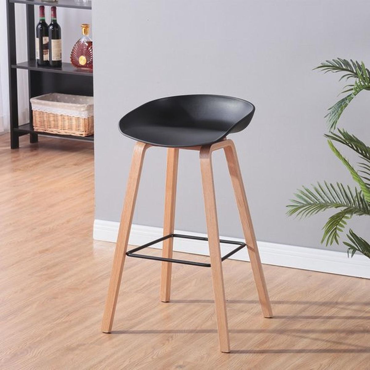 PANDALINO - Pack 2 Taburetes Bar Nórdico Viggo 75 cm - Exterior Negro