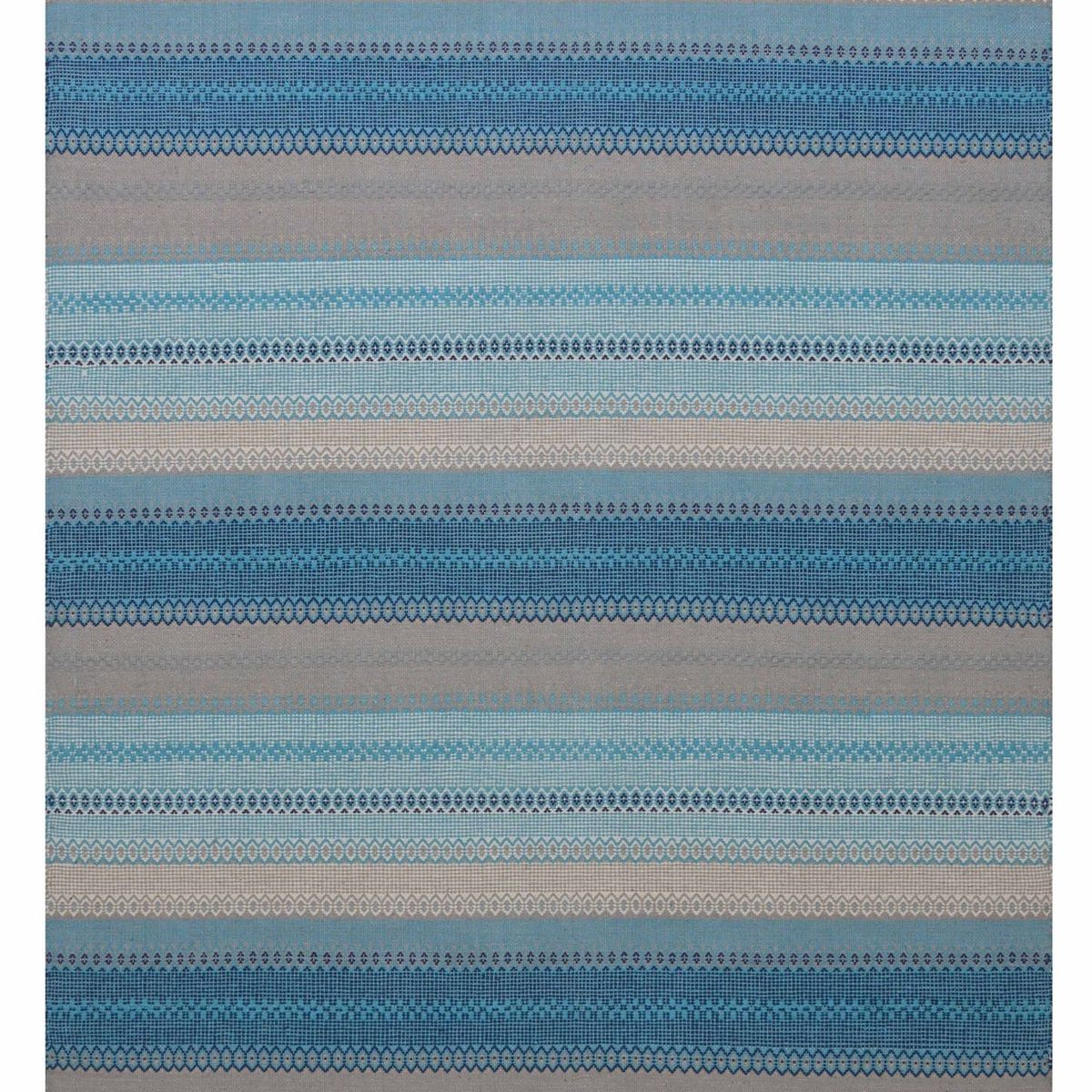 DECOGHAR - Alfombra Kelim Boho Stripes Con Antideslizante Turquesa 1,20 X 1,80 mts