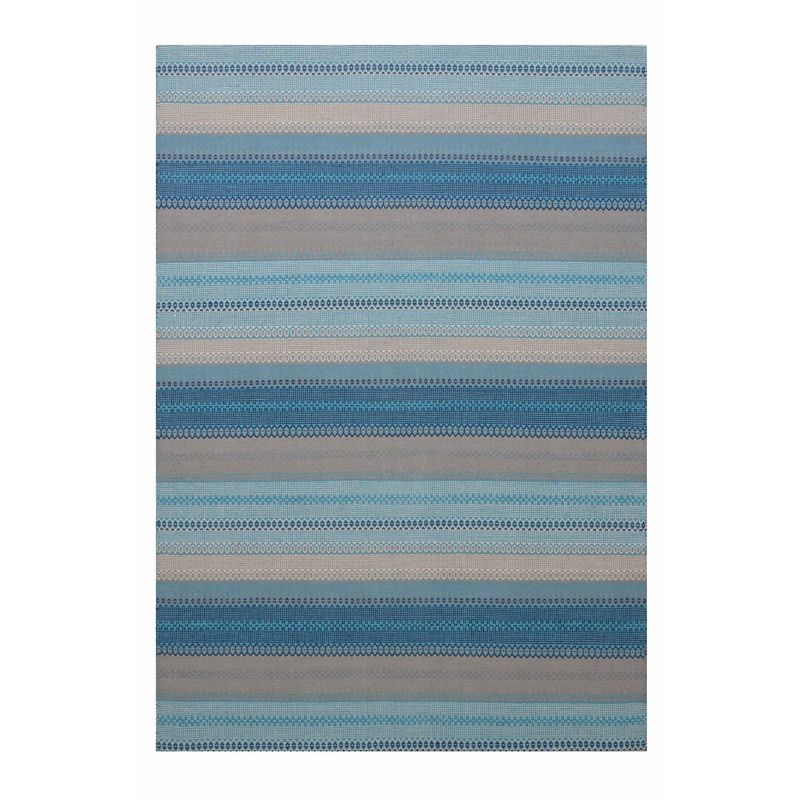 GENERICO - Alfombra Kelim Boho Stripes Con Antideslizante Turquesa 1,20 X 1,80 mts