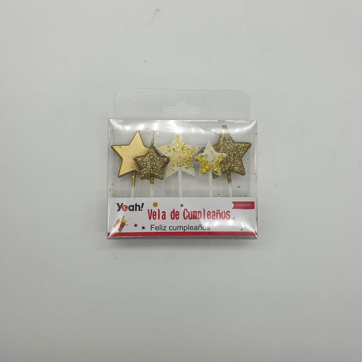 GENERICO - Velas Estrellas Para Cumpleaños Doradas Plateadas Cotillon - Dorado