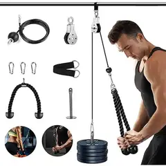 GENERICO - Set Polea Hogar Biceps-Triceps +Cuerda +Cable +Rueda