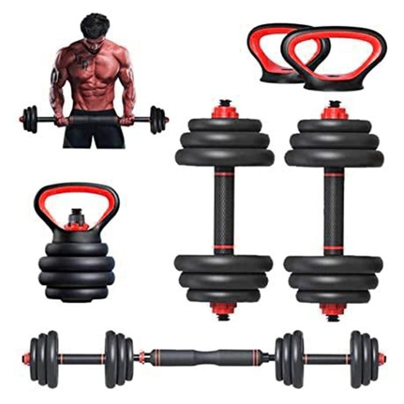 GENERICO - Kettlebell Ajustable 20kg +PAR Mancuerna +Extensor Barra