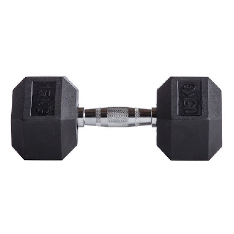 GENERICO - Mancuerna Hexagonal Crossfit Funcional 15 Kg - UNIDAD
