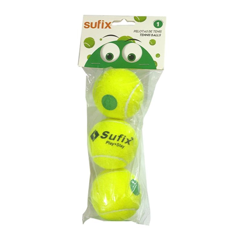 GENERICO - Tarro Pelota Tenis Punto Verde Suffix x3 unidades