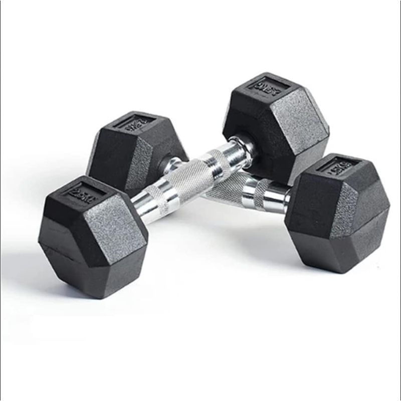 GENERICO - PAR Mancuerna Hexagonal Caucho Goma Funcional 2.5 Kg - PAR
