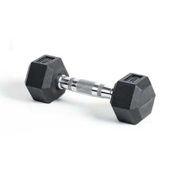 GENERICO - Mancuerna Hexagonal Caucho Goma Funcional 5 Kg - UNIDAD