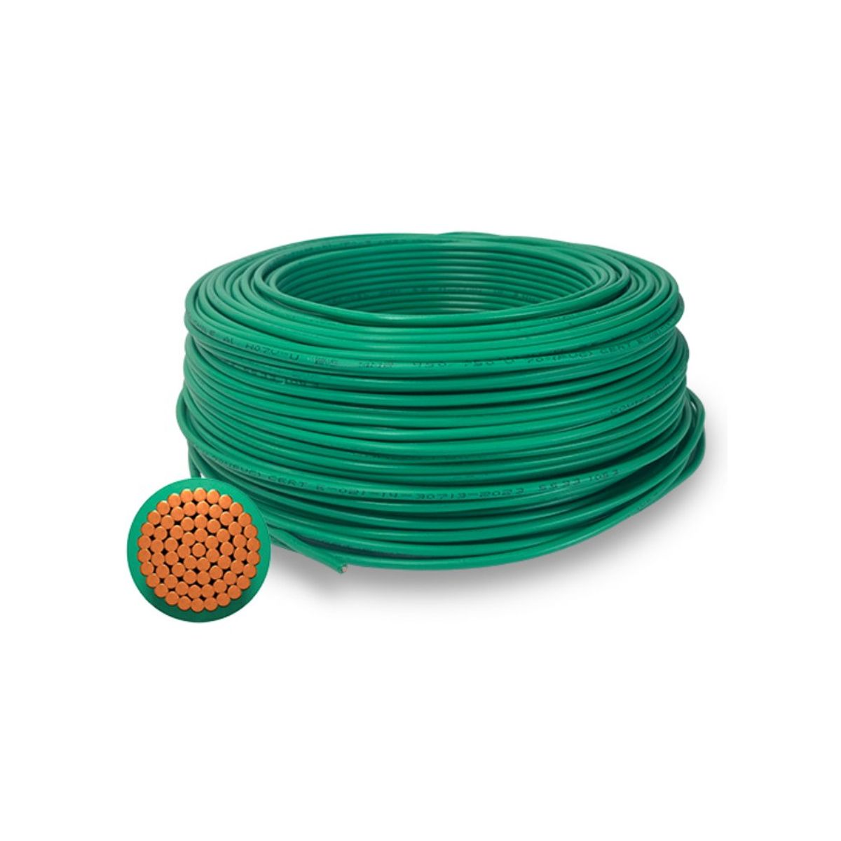 GENERICO - Cable Libre de Halogenos 1x6.0mm 750V Rollo 100 Metros, Verde