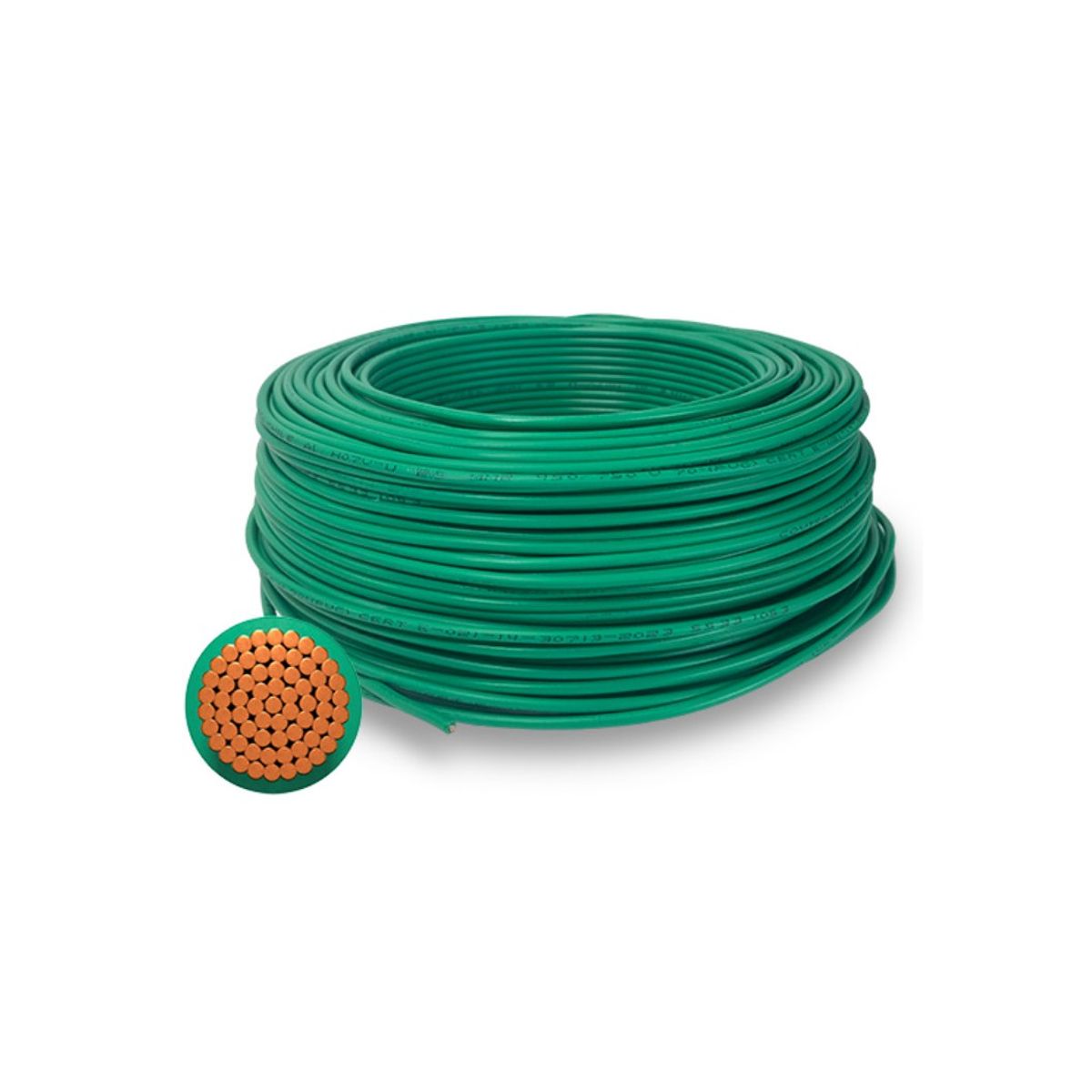 GENERICO - Cable Libre de Halogenos 1x6.0mm 750V Rollo 100 Metros, Verde