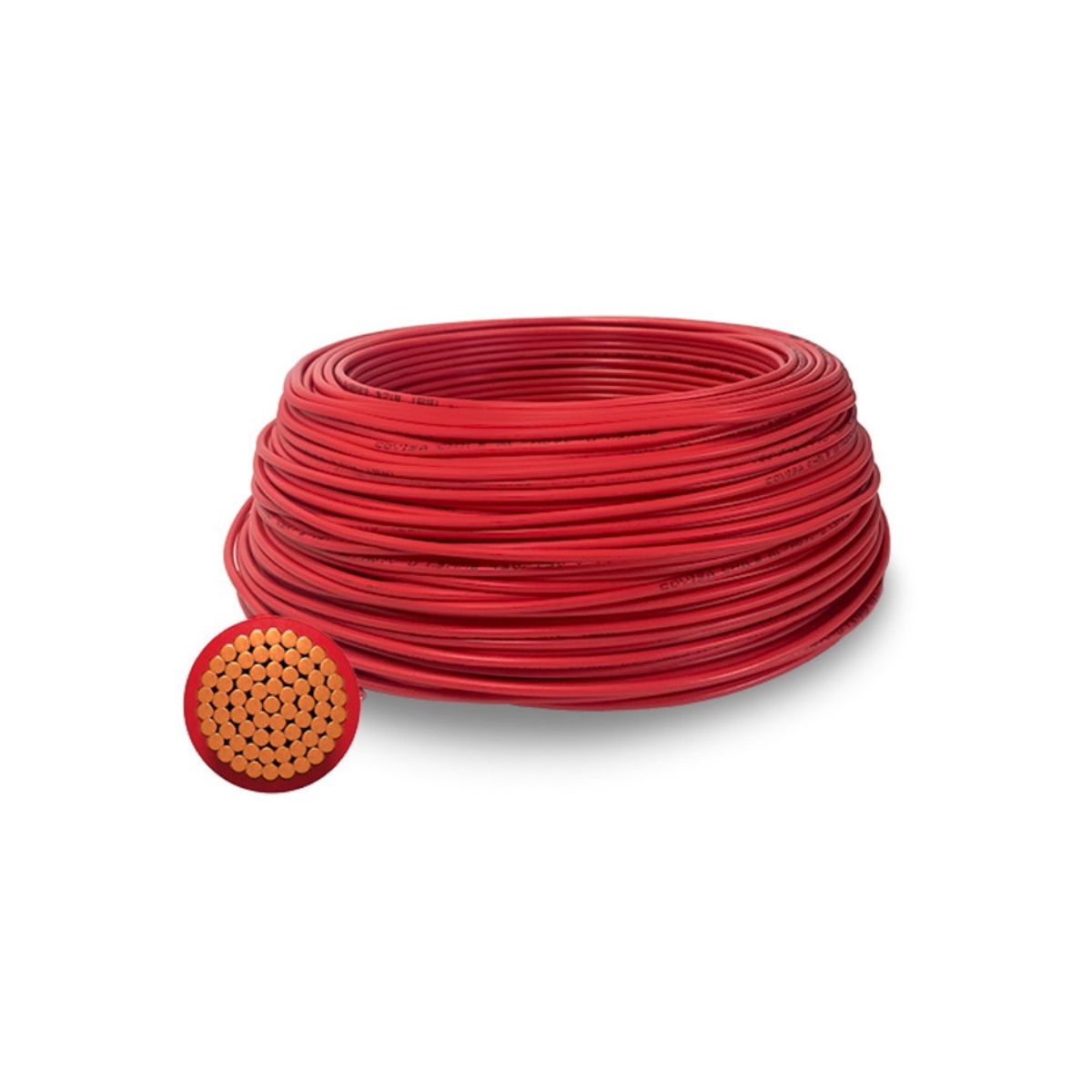 GENERICO - Cable Libre de Halogenos 1x4.0mm 750V Rollo 100 Metros, Rojo