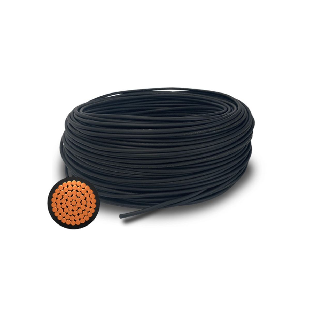 GENERICO - Cable Libre de Halogenos 1x6.0mm 750V Rollo 100 Metros, Negro