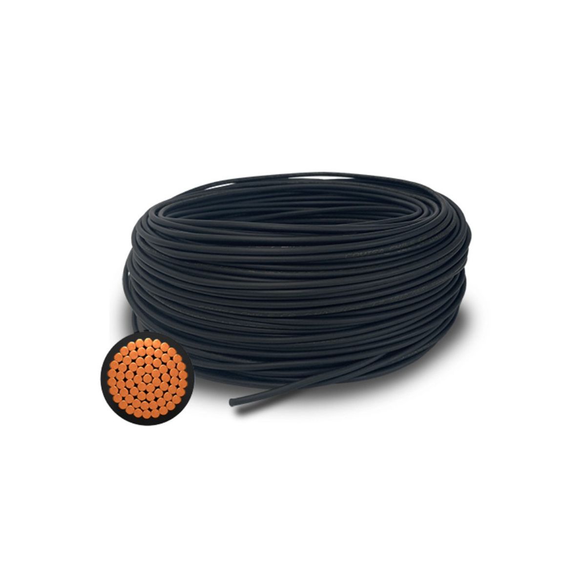 GENERICO - Cable Libre de Halogenos 1x6.0mm 750V Rollo 100 Metros, Negro