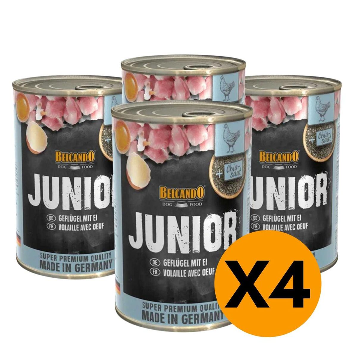 BELCANDO - Alimento Belcando Para Perro Junior Lata de 400gr - Pack X4
