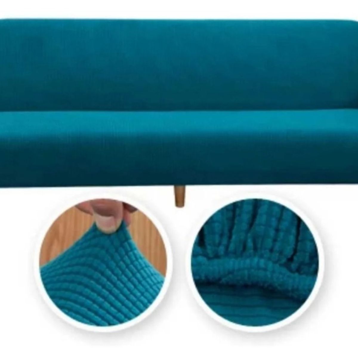 GENERICO - Funda Cubre FUTON elasticada textura GRUESA CUADRILLE
