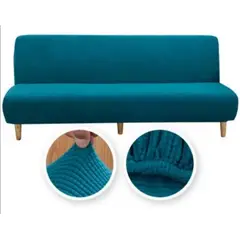 GENERICO - Funda Cubre FUTON elasticada textura GRUESA CUADRILLE