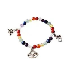 GENERICO - Pulsera 7 Chakras triple dije