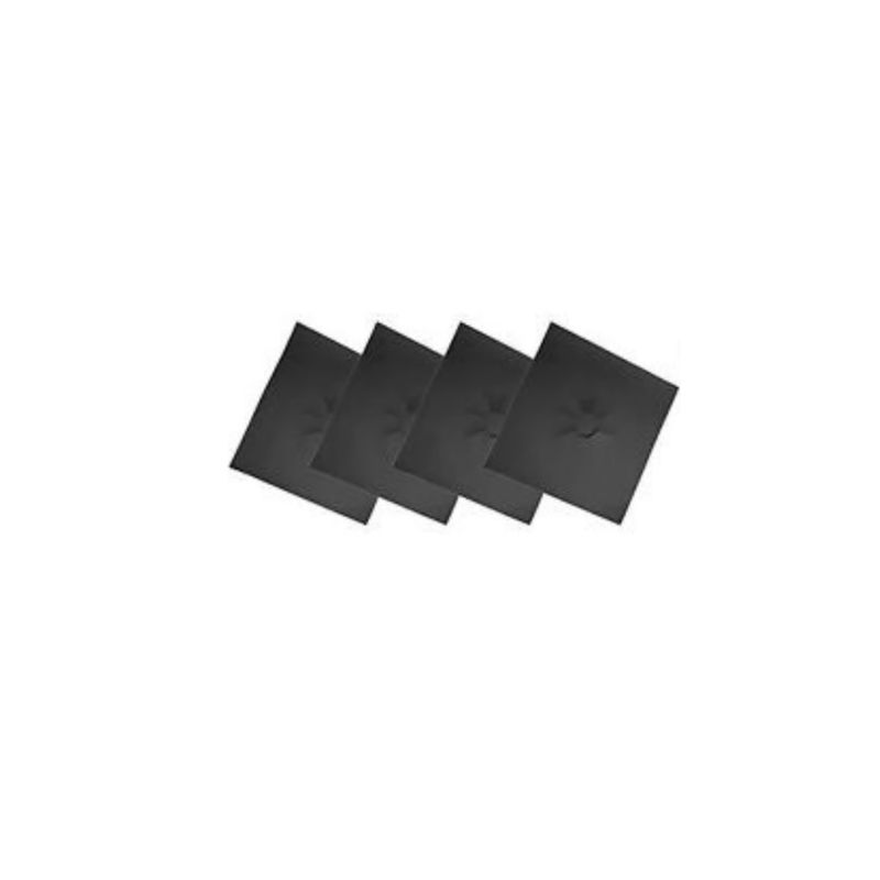 GENERICO - Pack 4 Papel Aluminio Laminas Protector Cocina Estufa Fogón Negro