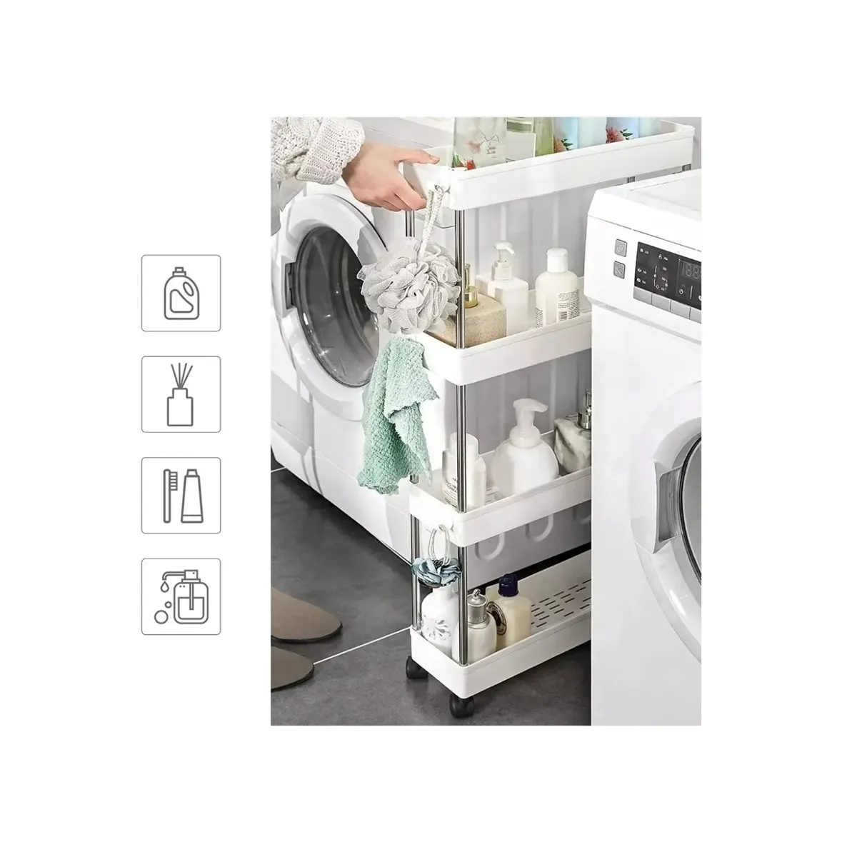 GENERICO - Carrito Organizador para Baño o Cocina con Ruedas