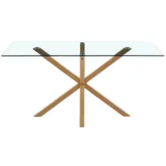 PANDALINO - Mesa Rectangular Greta 160x90 - Elegante-Resistente - Vidrio Templado