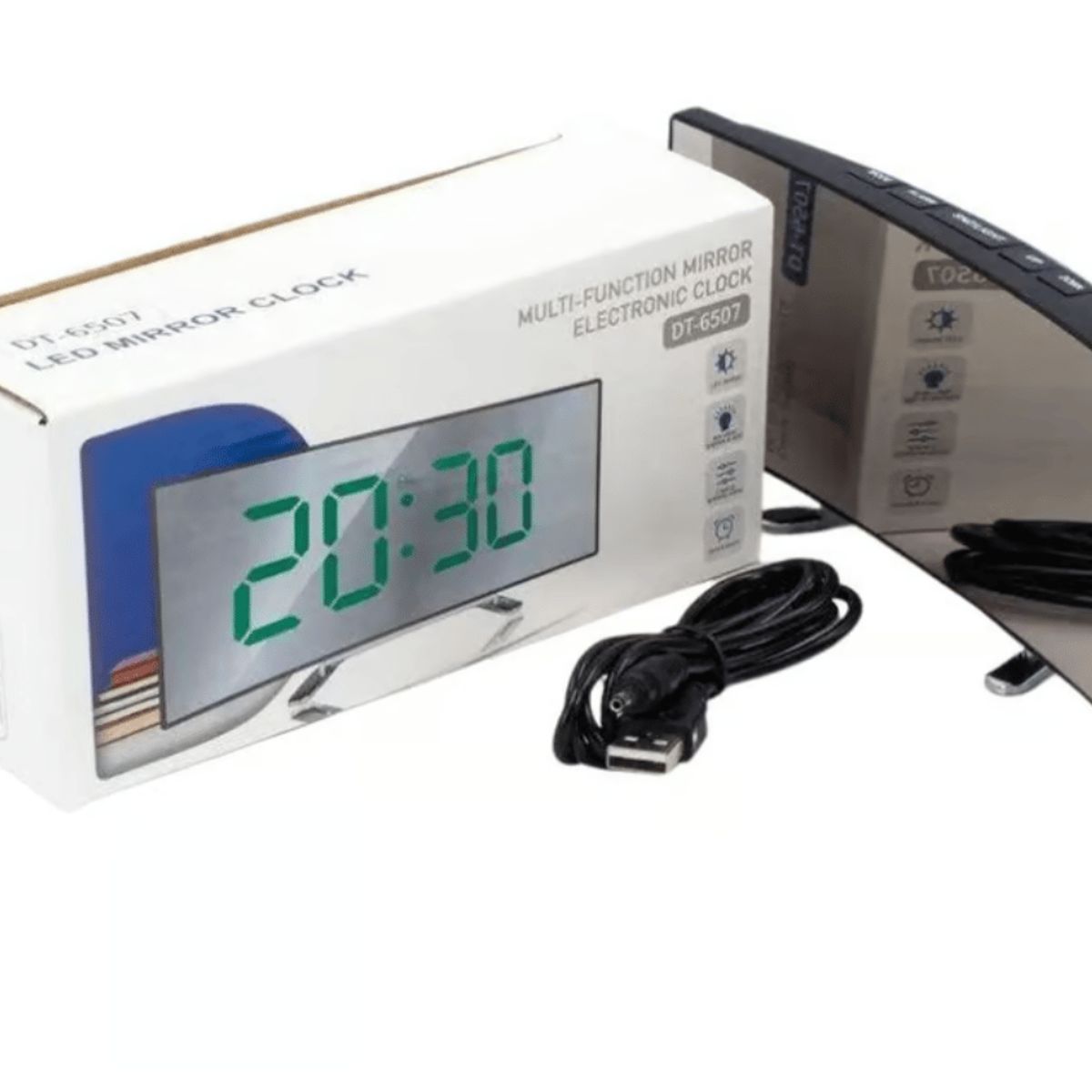 GENERICO - Reloj Led de Escritorio con Pantalla Curva Luz Verde