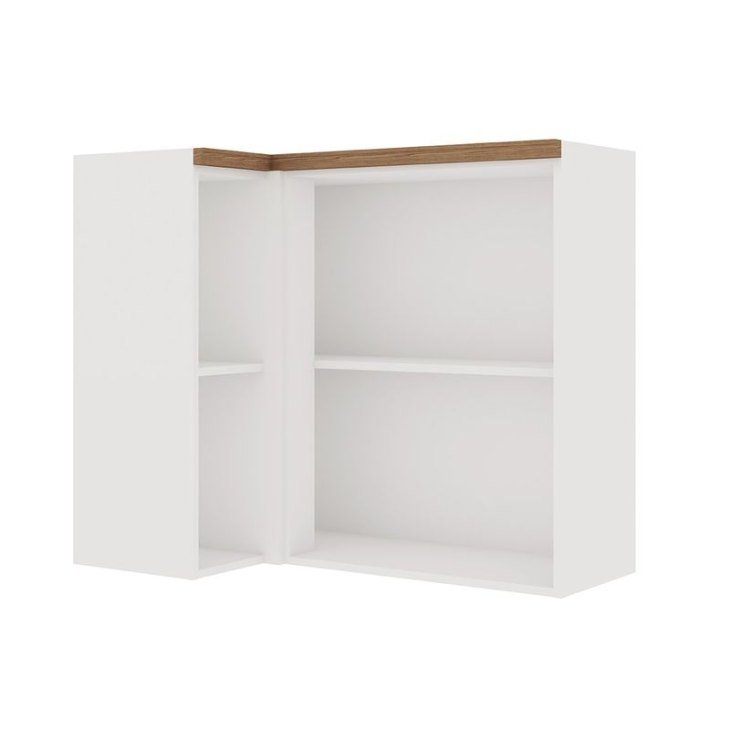DF HOME - Mueble Aéreo Esquinero 1 Puerta de Vidrio Empavonado 930 Studio - Blanco 1512.0002