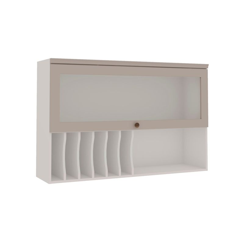 DF HOME - Mueble Aéreo Puerta de Vidrio y Repisa con Separadores 1200 Studio - Fendi 1510.0003