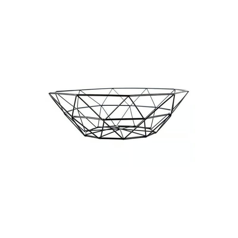 GENERICO - Frutero Diseño Geométrico Black 27x8x14cm
