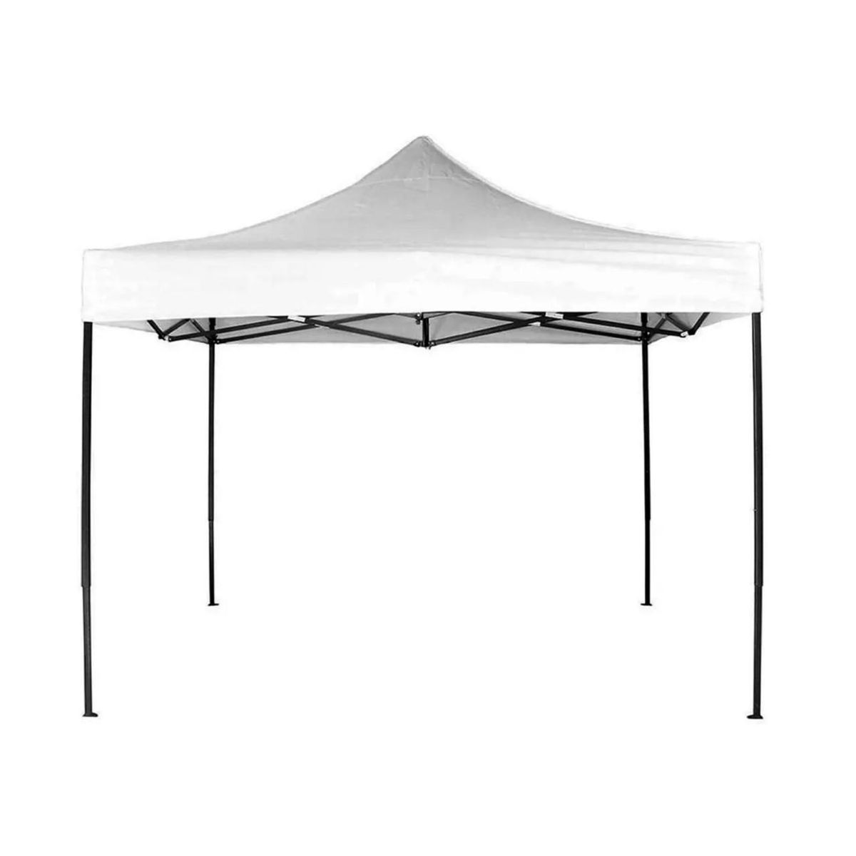 QRUBBER - Toldo PVC Plegable Acero Exterior 3x3 mts Blanco QRubber