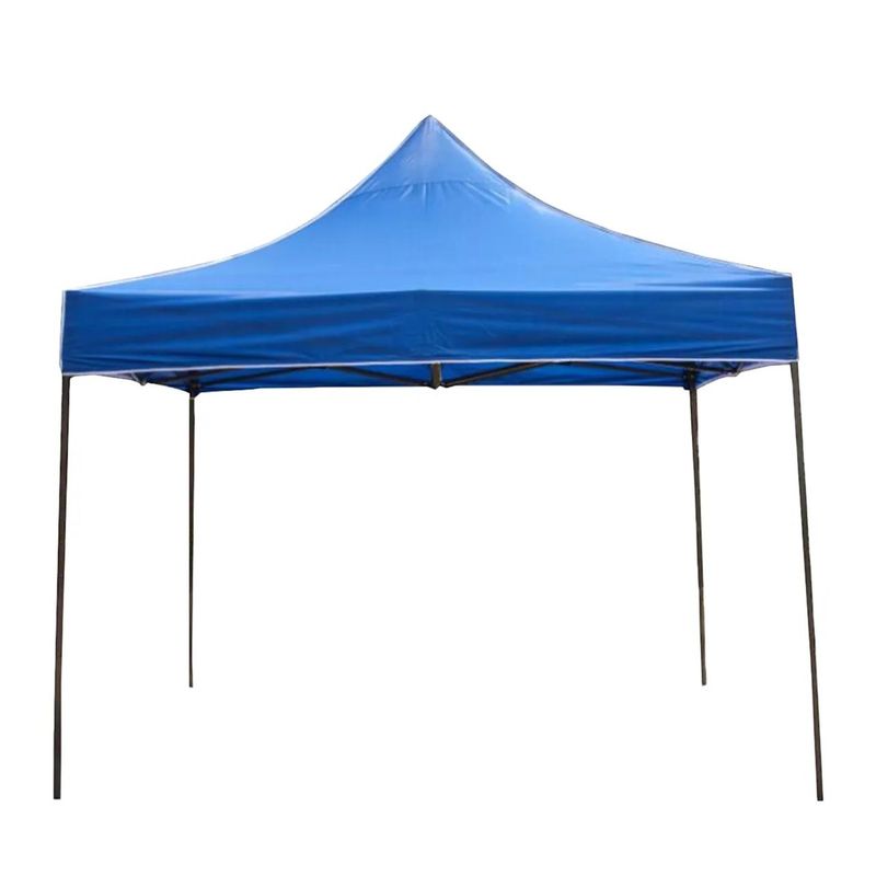QRUBBER - Toldo PVC Plegable Acero Exterior 3x3 mts Azul QRubber