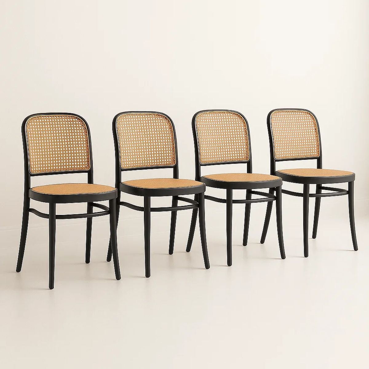 KLIK - Pack de 4 Sillas Lombardía de Polipropileno - Negra