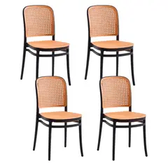 KLIK - Pack de 4 Sillas Lombardía de Polipropileno - Negra
