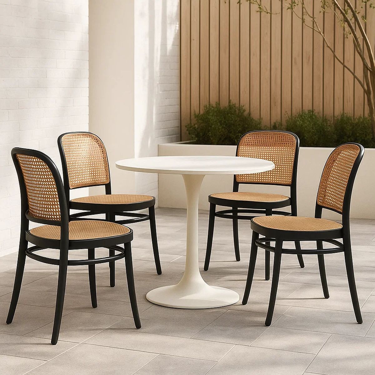 KLIK - Pack de 4 Sillas Lombardía de Polipropileno - Negra