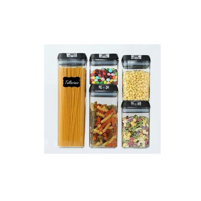 GENERICO - Pack 5 Envases Recipientes Hermeticos Especieros Cocina