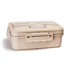 CHINITOWN - Lonchera Hermética Tres Compártimientos Beige