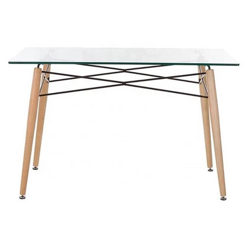 PANDALINO - Mesa Rectangular Nórdica Noha 140x90 - Vidrio templado -