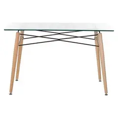 PANDALINO - Mesa Rectangular Nórdica Noha 140x90 - Vidrio templado -