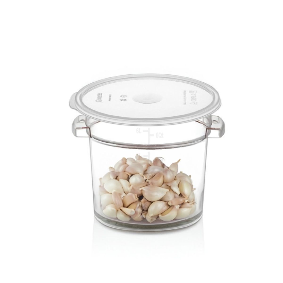 GASTROPLAST - CONTENEDOR POLICARBONATO REDONDO 6 LT CON TAPA TRANSPARENTE GASTROPLAST