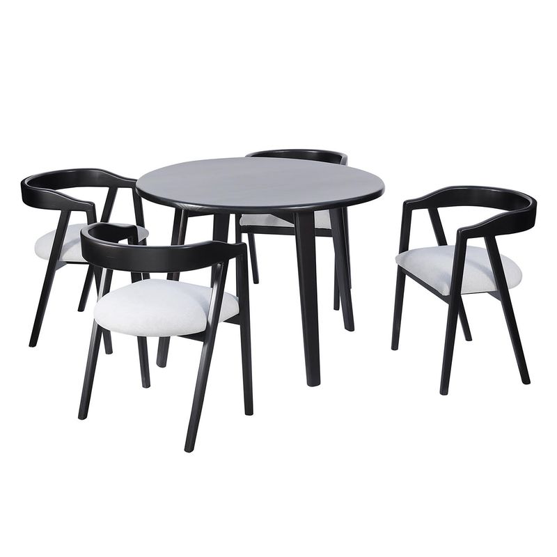 BETA NATIVA - Comedor Ignacia 4 sillas Redondo  Estilo Sónico color chocolate